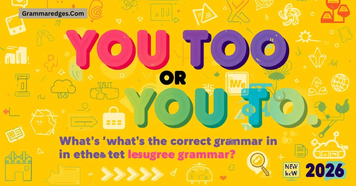 You are currently viewing You Too or You To: What’s the Correct Grammar in 2026 ?