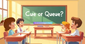 Read more about the article Cue or Queue: Which Spelling Is Correct?<p class="post-updated-date">🕓 <span class="updated-label">Last updated on</span> <time datetime="2026-08-21T18:50:51+00:00">August 21, 2026</time></p><script type="application/ld+json">
        {
          "@context": "https://schema.org",
          "@type": "BlogPosting",
          "mainEntityOfPage": {
            "@type": "WebPage",
            "@id": "https://grammaredges.com/cue-or-queue/"
          },
          "datePublished": "2026-08-21T18:50:50+00:00",
          "dateModified": "2026-08-21T18:50:51+00:00"
        }
        </script>