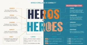 Read more about the article Heros or Heroes: Which Spelling Is Correct?<p class="post-updated-date">🕓 <span class="updated-label">Last updated on</span> <time datetime="2026-08-19T17:38:04+00:00">August 19, 2026</time></p><script type="application/ld+json">
        {
          "@context": "https://schema.org",
          "@type": "BlogPosting",
          "mainEntityOfPage": {
            "@type": "WebPage",
            "@id": "https://grammaredges.com/heros-or-heroes/"
          },
          "datePublished": "2026-08-19T17:38:03+00:00",
          "dateModified": "2026-08-19T17:38:04+00:00"
        }
        </script>