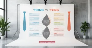Read more about the article Tieing or Tying: The Correct Spelling Explained<p class="post-updated-date">🕓 <span class="updated-label">Last updated on</span> <time datetime="2026-08-20T07:03:41+00:00">August 20, 2026</time></p><script type="application/ld+json">
        {
          "@context": "https://schema.org",
          "@type": "BlogPosting",
          "mainEntityOfPage": {
            "@type": "WebPage",
            "@id": "https://grammaredges.com/tieing-or-tying/"
          },
          "datePublished": "2026-08-20T07:03:40+00:00",
          "dateModified": "2026-08-20T07:03:41+00:00"
        }
        </script>
