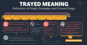Read more about the article Trayed Meaning: Definition, Origin, Examples, and Correct Usage<p class="post-updated-date">🕓 <span class="updated-label">Last updated on</span> <time datetime="2026-08-01T06:11:51+00:00">August 1, 2026</time></p><script type="application/ld+json">
        {
          "@context": "https://schema.org",
          "@type": "BlogPosting",
          "mainEntityOfPage": {
            "@type": "WebPage",
            "@id": "https://grammaredges.com/trayed-meaning/"
          },
          "datePublished": "2026-08-01T06:04:30+00:00",
          "dateModified": "2026-08-01T06:11:51+00:00"
        }
        </script>
