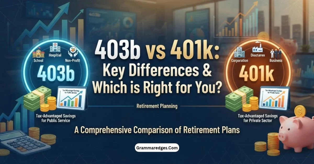 You are currently viewing 403b vs 401k: Key Differences Explained<p class="post-updated-date">🕓 <span class="updated-label">Last updated on</span> <time datetime="2026-09-30T04:25:02+00:00">September 30, 2026</time></p><script type="application/ld+json">
        {
          "@context": "https://schema.org",
          "@type": "BlogPosting",
          "mainEntityOfPage": {
            "@type": "WebPage",
            "@id": "https://grammaredges.com/403b-vs-401k/"
          },
          "datePublished": "2026-09-30T04:25:01+00:00",
          "dateModified": "2026-09-30T04:25:02+00:00"
        }
        </script>