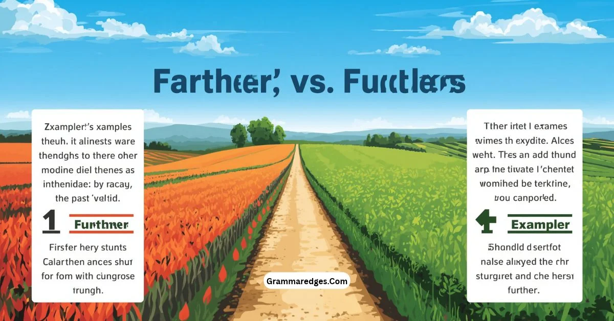 You are currently viewing Farther vs Further: Difference, Rules & Examples<p class="post-updated-date">🕓 <span class="updated-label">Last updated on</span> <time datetime="2026-09-28T10:19:25+00:00">September 28, 2026</time></p><script type="application/ld+json">
        {
          "@context": "https://schema.org",
          "@type": "BlogPosting",
          "mainEntityOfPage": {
            "@type": "WebPage",
            "@id": "https://grammaredges.com/farther-vs-further/"
          },
          "datePublished": "2026-09-28T10:19:24+00:00",
          "dateModified": "2026-09-28T10:19:25+00:00"
        }
        </script>