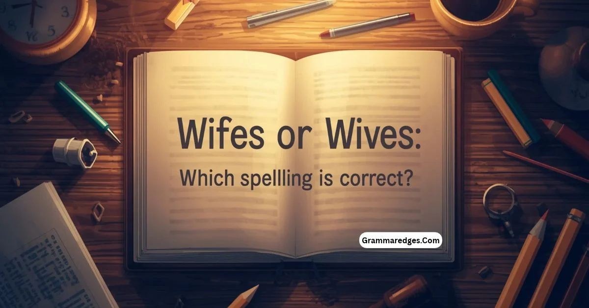 You are currently viewing Wifes or Wives: Which Spelling Is Correct?<p class="post-updated-date">🕓 <span class="updated-label">Last updated on</span> <time datetime="2026-09-21T05:12:04+00:00">September 21, 2026</time></p><script type="application/ld+json">
        {
          "@context": "https://schema.org",
          "@type": "BlogPosting",
          "mainEntityOfPage": {
            "@type": "WebPage",
            "@id": "https://grammaredges.com/wifes-or-wives/"
          },
          "datePublished": "2026-09-21T05:12:03+00:00",
          "dateModified": "2026-09-21T05:12:04+00:00"
        }
        </script>