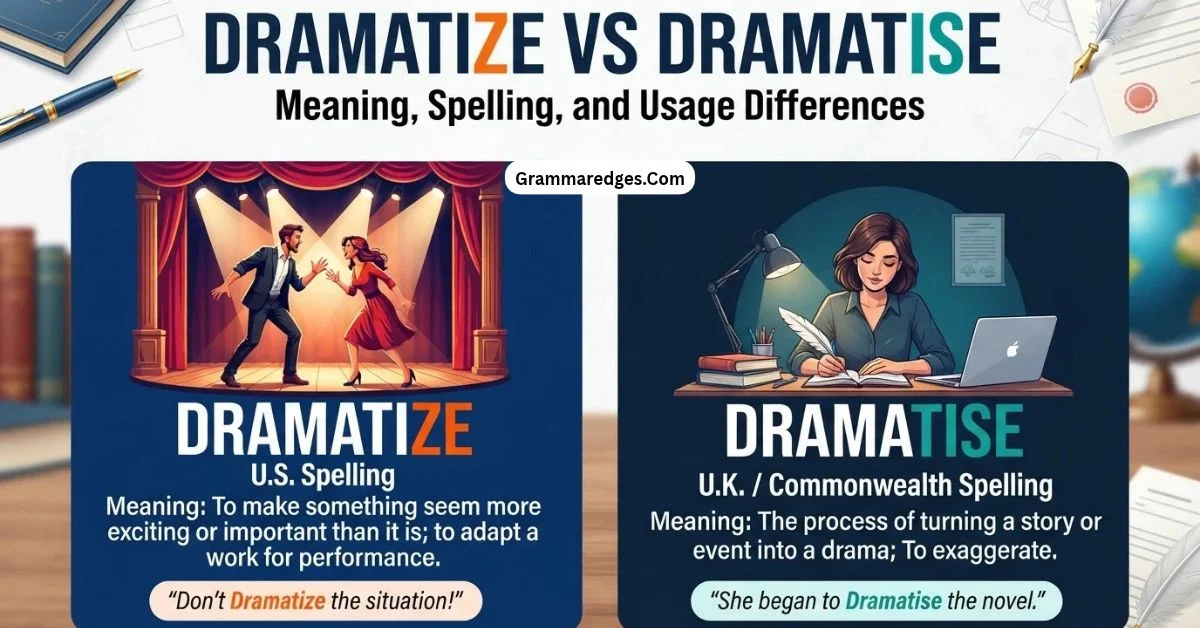 You are currently viewing Dramatize vs Dramatise: Meaning, Spelling, and Usage Differences