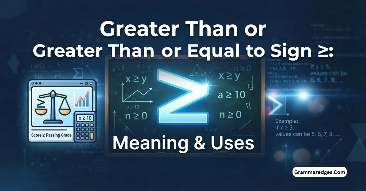 Read more about the article Greater Than or Equal to Sign ≥: Meaning & Uses