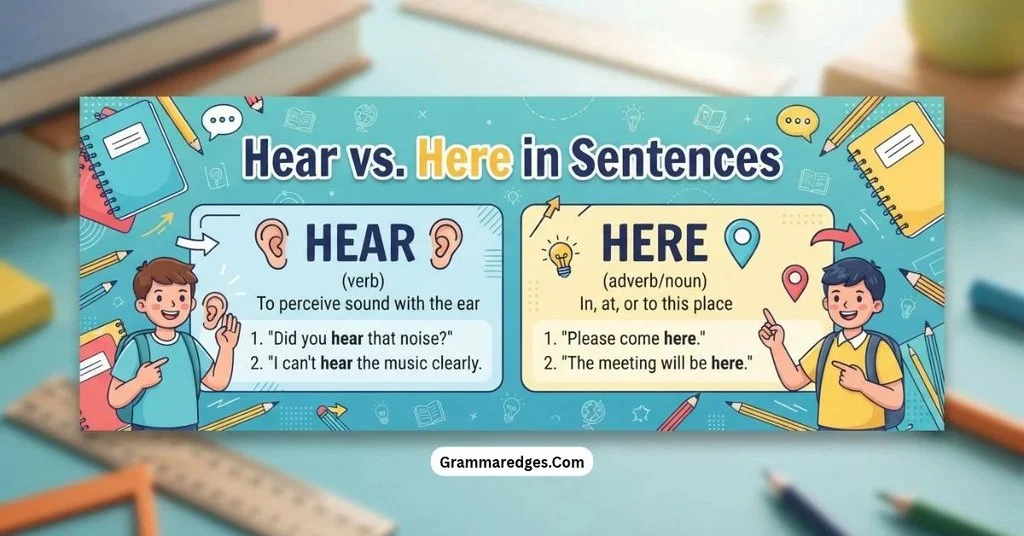 Hear vs. Here in Sentences