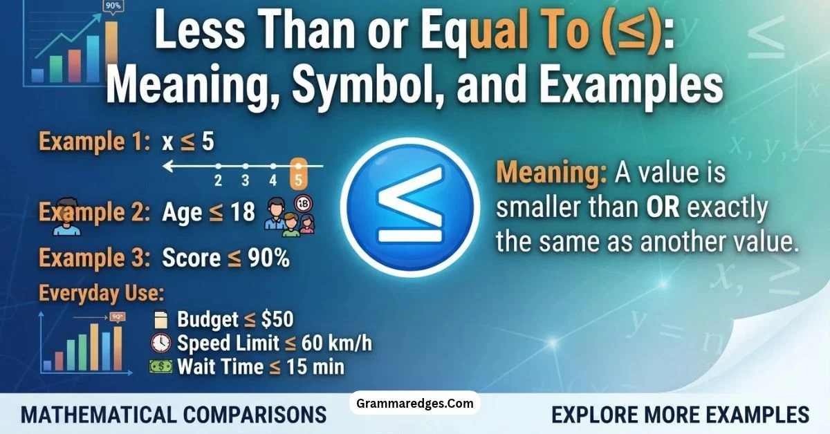 Read more about the article Less Than or Equal To (≤): Meaning, Symbol, and Examples